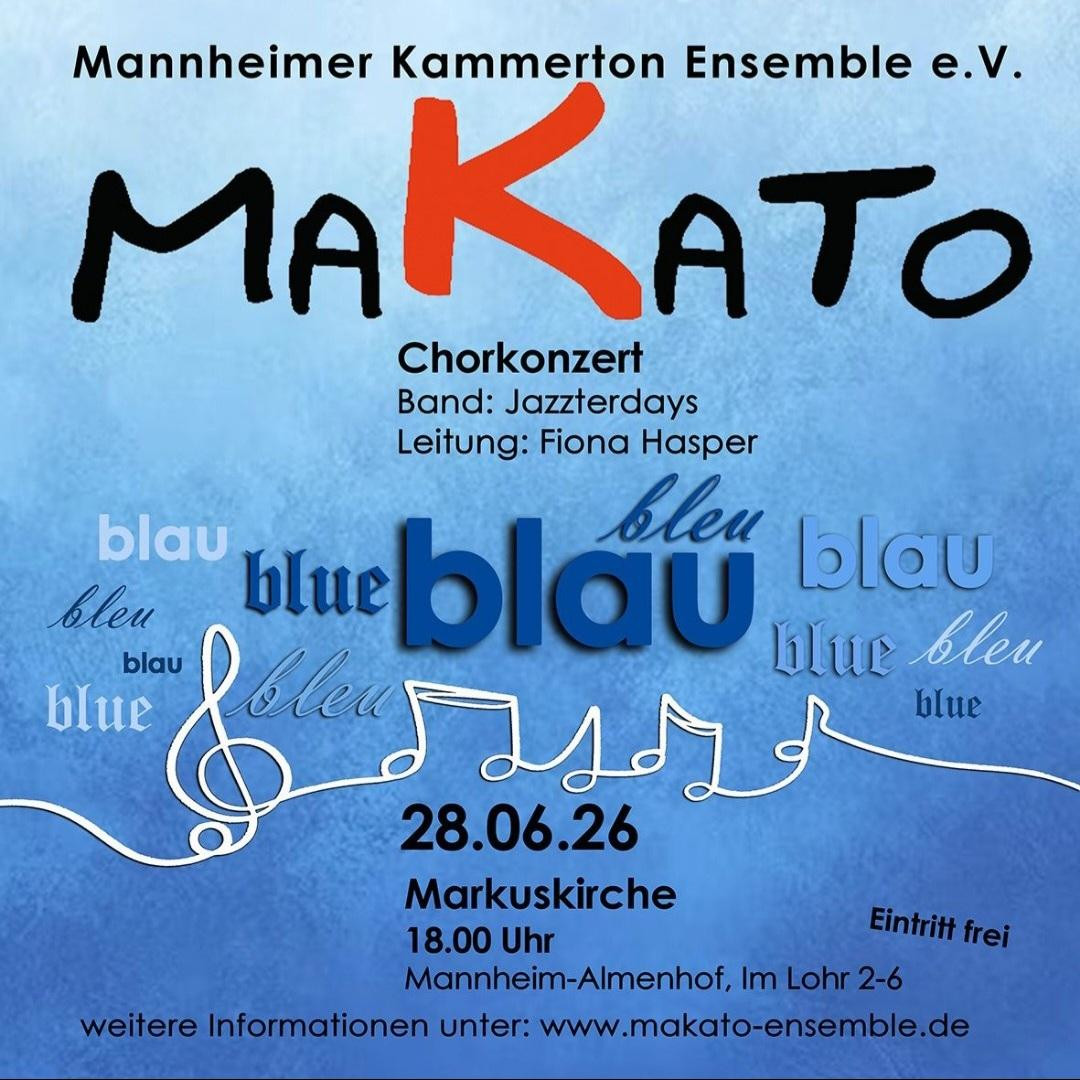 Konzertflyer Blau - 28. Juni 2026